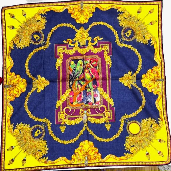 2 Unused-Unbox-Moschino/miniscarf/handkerchief 17"-20" Red white watches print(3 - Picture 6 of 8